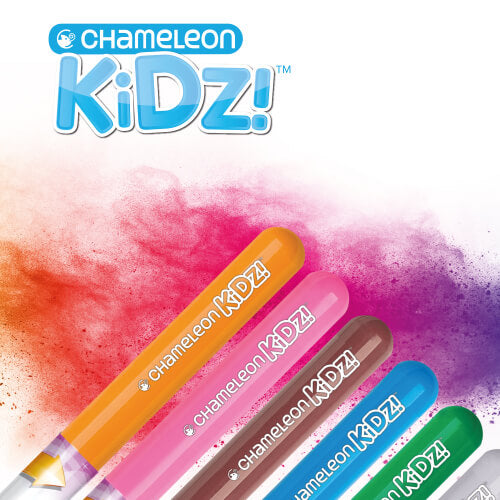 6 Chameleon Kidz markers met Chameleon Kidz logo