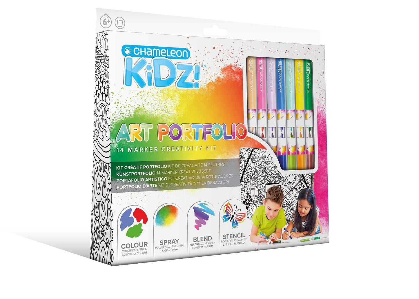 Chameleon Kidz Portfolio 14 Color Creativity Kit verpakking voorkant