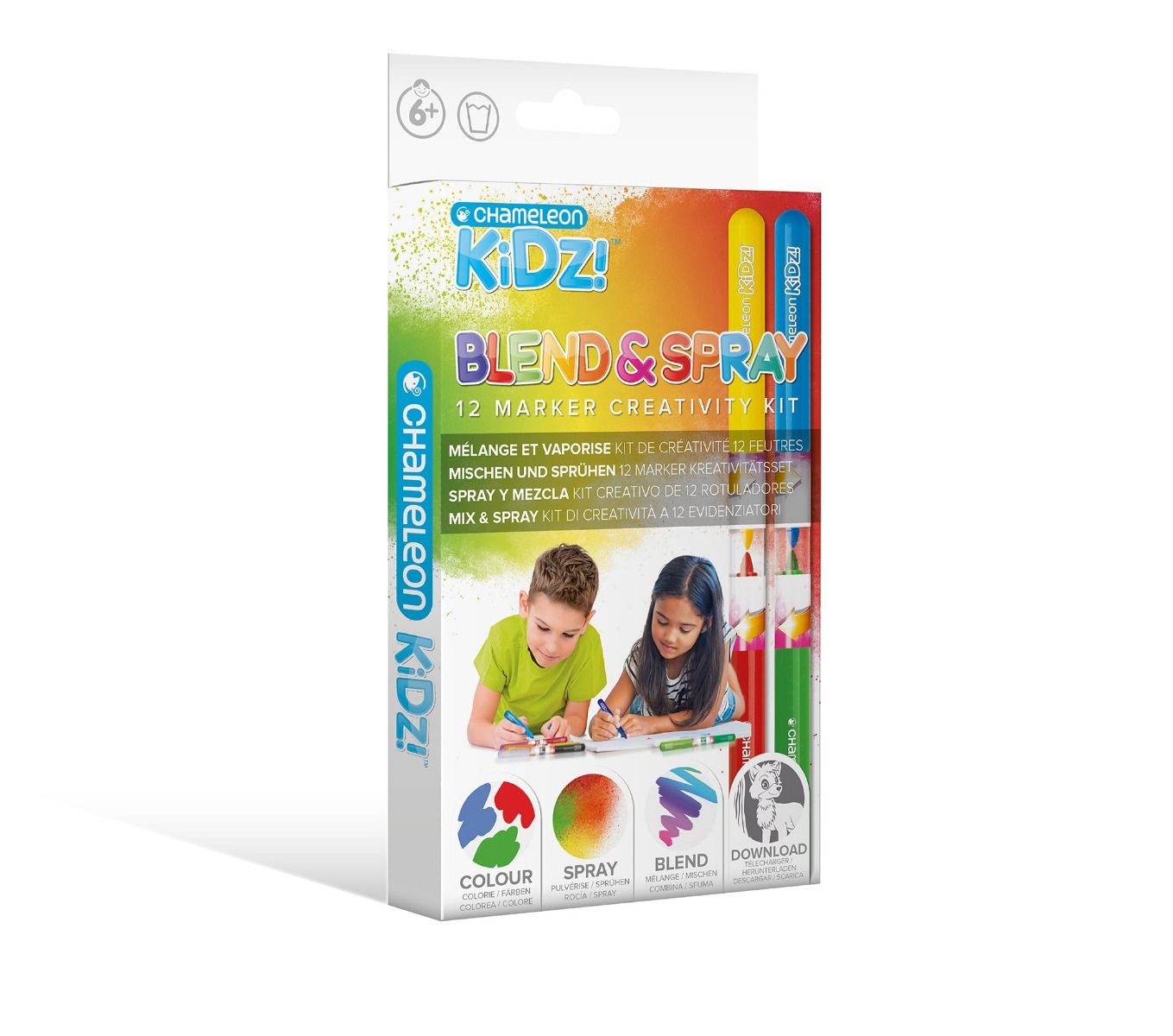 Chameleon Kidz Blend & Spray 12 Color Creativity Kit verpakking voorkant