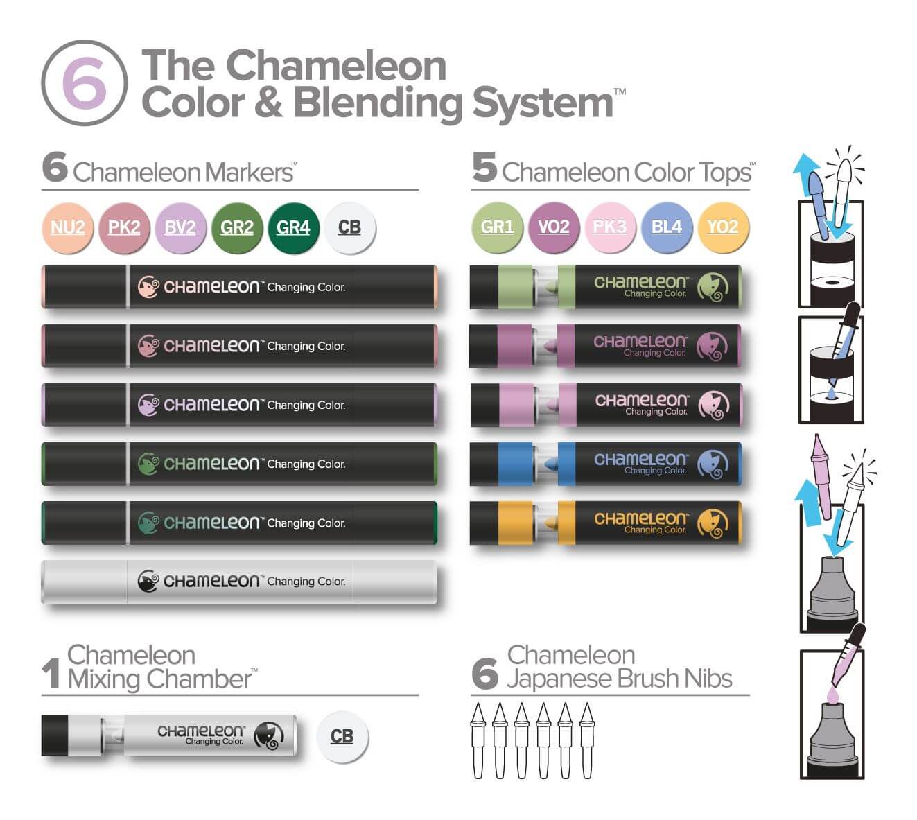 Chameleon Color & Blending System 6 inhoud