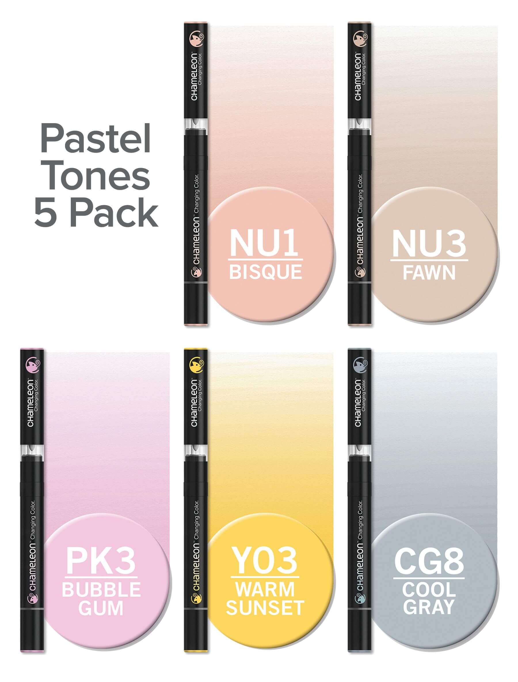 Chameleon Pastel Tones set inhoud
