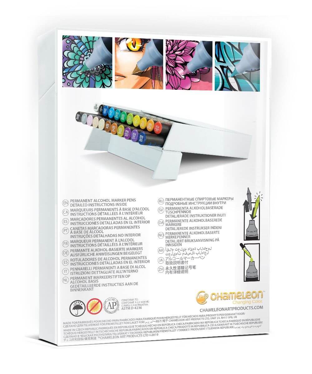 Chameleon 22-Marker Deluxe set achterkant